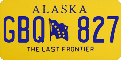 AK license plate GBQ827