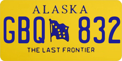 AK license plate GBQ832