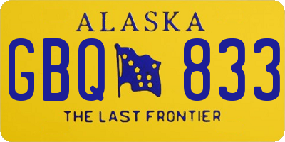 AK license plate GBQ833