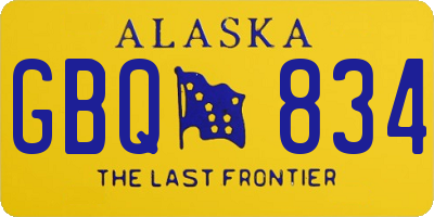 AK license plate GBQ834