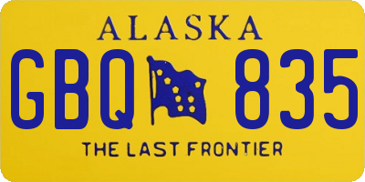 AK license plate GBQ835