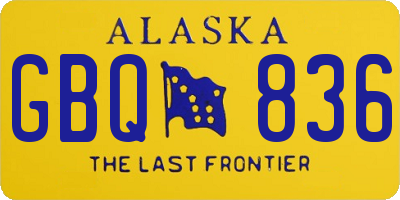 AK license plate GBQ836