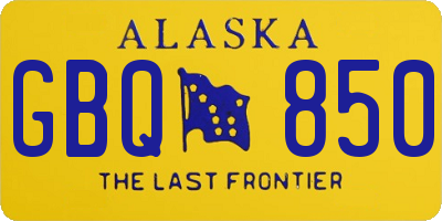 AK license plate GBQ850