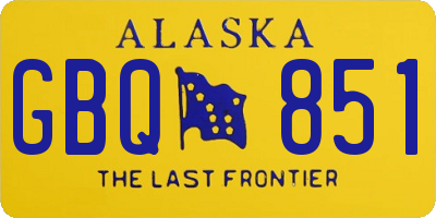 AK license plate GBQ851