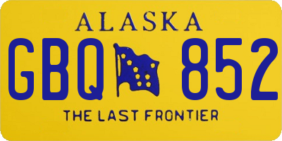 AK license plate GBQ852