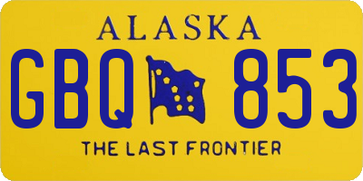 AK license plate GBQ853
