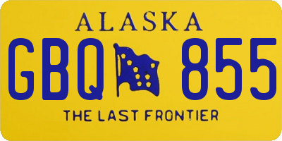 AK license plate GBQ855