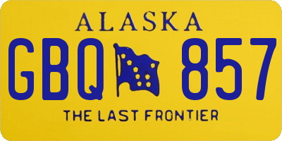 AK license plate GBQ857