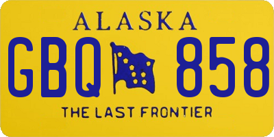 AK license plate GBQ858