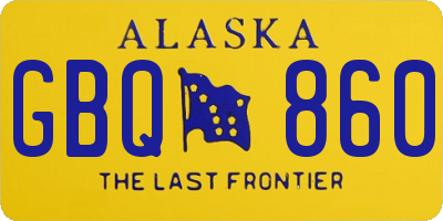 AK license plate GBQ860