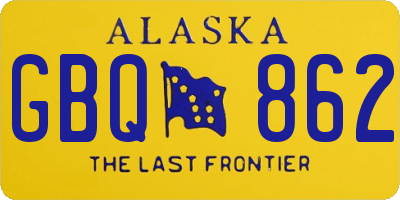 AK license plate GBQ862