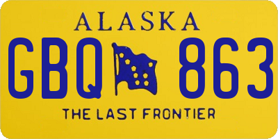 AK license plate GBQ863