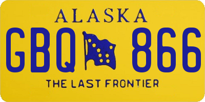 AK license plate GBQ866