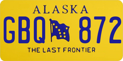 AK license plate GBQ872