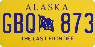 AK license plate GBQ873