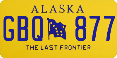 AK license plate GBQ877
