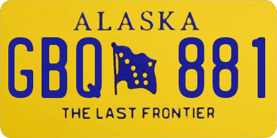 AK license plate GBQ881