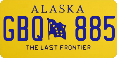 AK license plate GBQ885