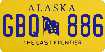 AK license plate GBQ886