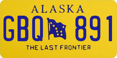AK license plate GBQ891