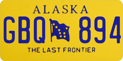 AK license plate GBQ894