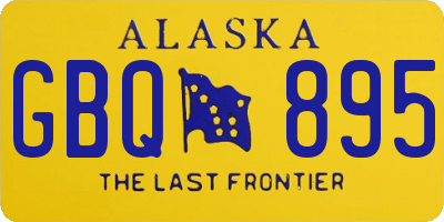 AK license plate GBQ895
