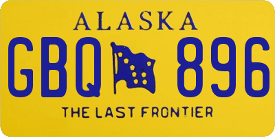 AK license plate GBQ896