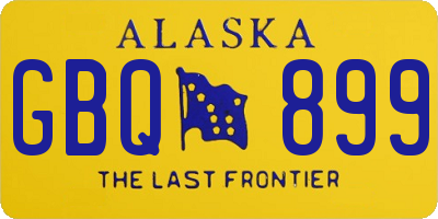 AK license plate GBQ899