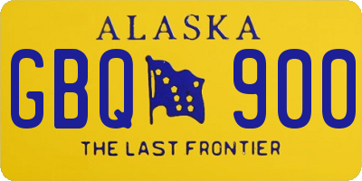 AK license plate GBQ900