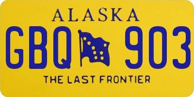 AK license plate GBQ903