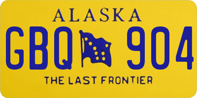AK license plate GBQ904