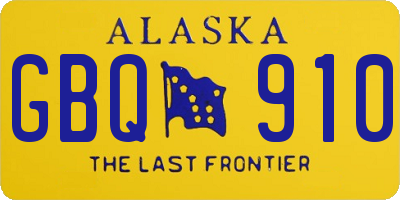 AK license plate GBQ910