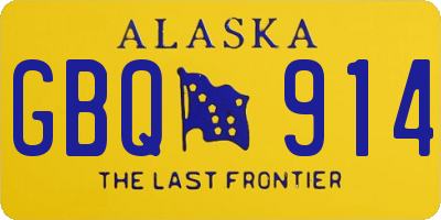 AK license plate GBQ914
