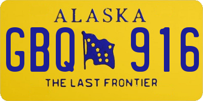 AK license plate GBQ916