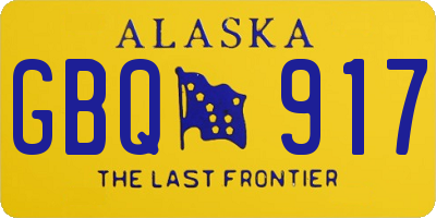 AK license plate GBQ917