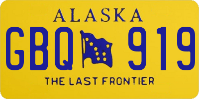 AK license plate GBQ919