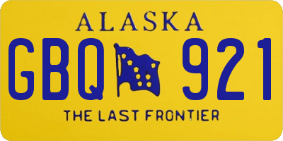 AK license plate GBQ921