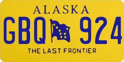 AK license plate GBQ924