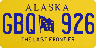 AK license plate GBQ926