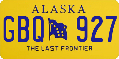 AK license plate GBQ927