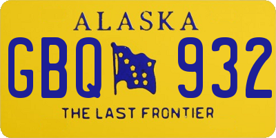 AK license plate GBQ932