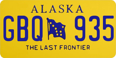AK license plate GBQ935
