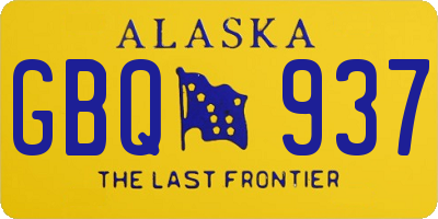 AK license plate GBQ937