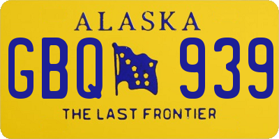 AK license plate GBQ939