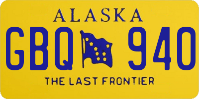 AK license plate GBQ940