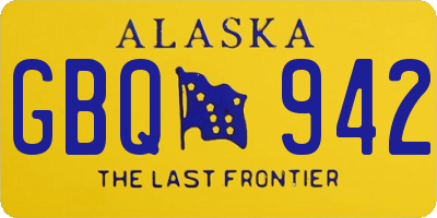 AK license plate GBQ942
