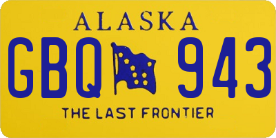 AK license plate GBQ943
