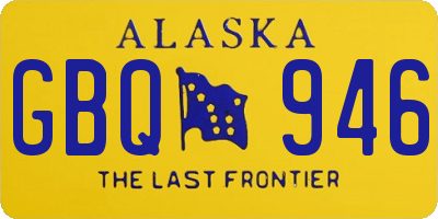 AK license plate GBQ946