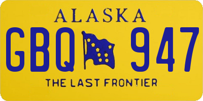 AK license plate GBQ947
