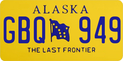 AK license plate GBQ949